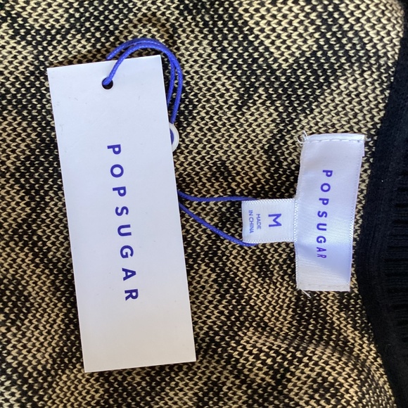 NWT Sugar POP leopard cotton blend cardigan sweater with large pockets size Med - Picture 9 of 16